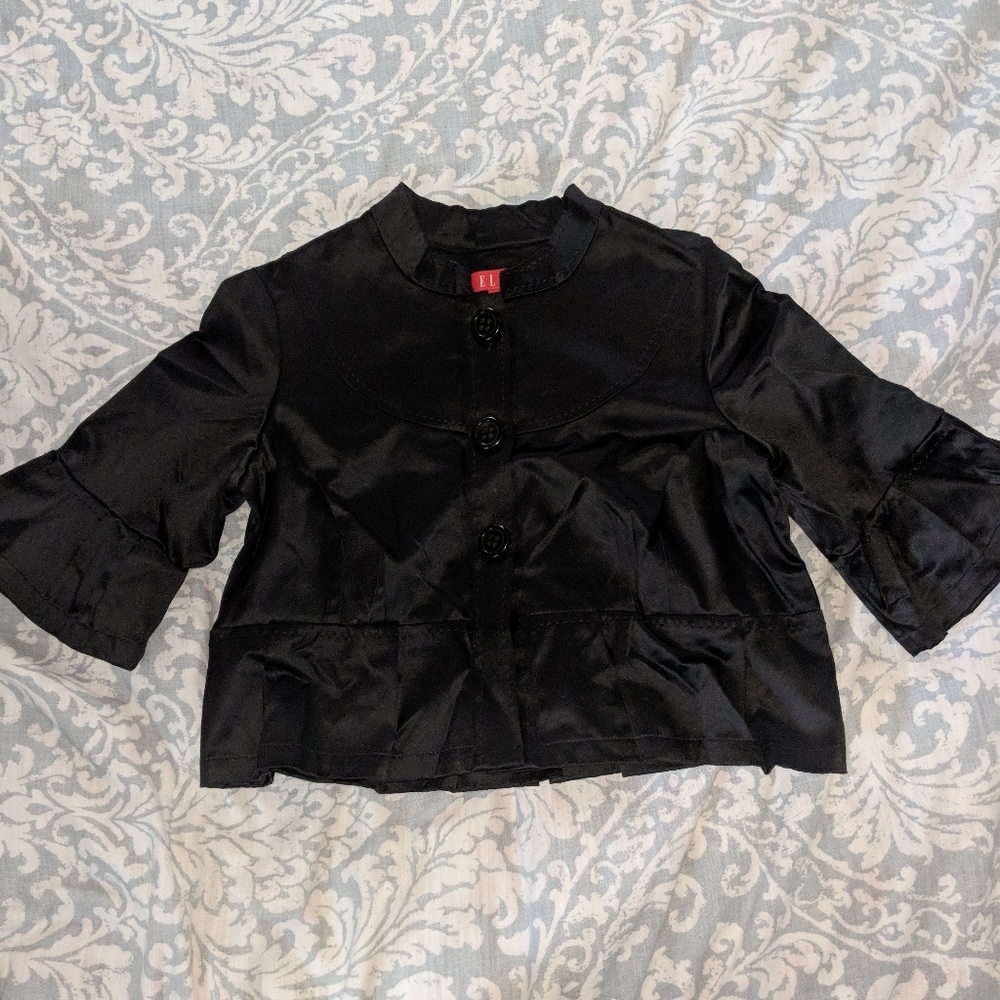 Elle Cropped Satin Jacket